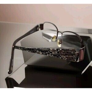 Liz Claiborne Half Rim Metal Eyeglass Frames M387 0DE2 130 Brown Multi Floral